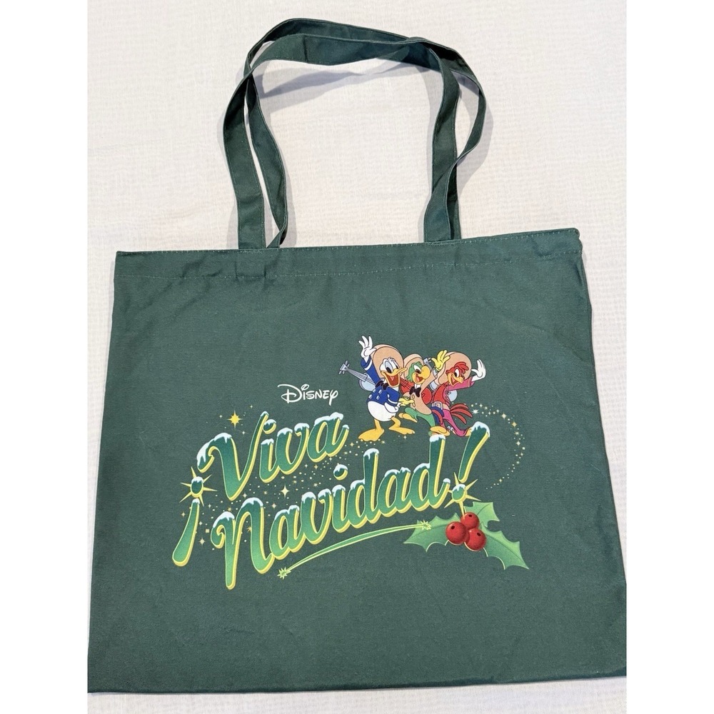 Disney Disneyland VIVA NAVIDAD Magic Key Tote Bag Donald Three Caballeros Green